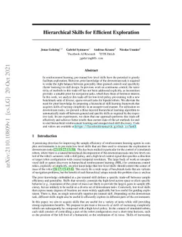 Hierarchical Skills for Efficient Exploration