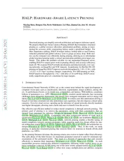 HALP: Hardware-Aware Latency Pruning