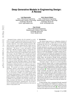 Deep Generative Models in Engineering Design: A Review