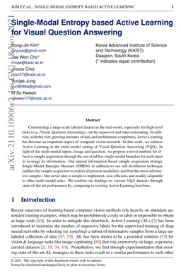 Single-Modal Entropy based Active Learning for Visual Question Answering