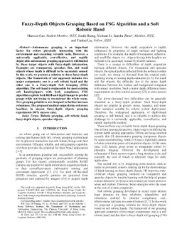 Fuzzy-Depth Objects Grasping Based on FSG Algorithm and a Soft Robotic
  Hand