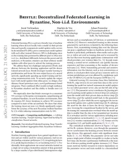 Bristle: Decentralized Federated Learning in Byzantine, Non-i.i.d.
  Environments