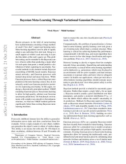 Bayesian Meta-Learning Through Variational Gaussian Processes
