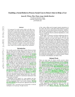 Enabling a Social Robot to Process Social Cues to Detect when to Help a
  User