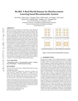 RL4RS: A Real-World Dataset for Reinforcement Learning based Recommender
  System