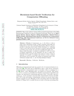 Blockchain-based Result Verification for Computation Offloading