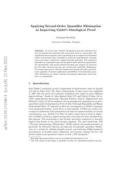 Applying Second-Order Quantifier Elimination in Inspecting Gödel's
  Ontological Proof