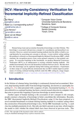 HCV: Hierarchy-Consistency Verification for Incremental
  Implicitly-Refined Classification