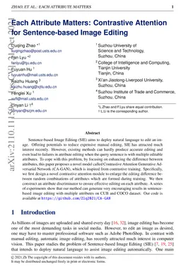 Each Attribute Matters: Contrastive Attention for Sentence-based Image
  Editing