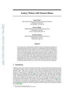 Lottery Tickets with Nonzero Biases