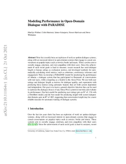 Modeling Performance in Open-Domain Dialogue with PARADISE