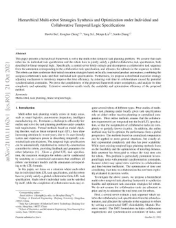Hierarchical Multi-robot Strategies Synthesis and Optimization under
  Individual and Collaborative Temporal Logic Specifications