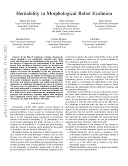 Heritability in Morphological Robot Evolution