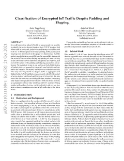Classification of Encrypted IoT Traffic Despite Padding and Shaping