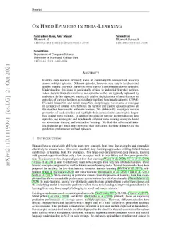 On Hard Episodes in Meta-Learning
