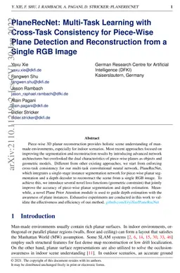 PlaneRecNet: Multi-Task Learning with Cross-Task Consistency for
  Piece-Wise Plane Detection and Reconstruction from a Single RGB Image