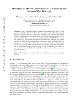 Detection of Driver Drowsiness by Calculating the Speed of Eye Blinking