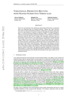 Variational Predictive Routing with Nested Subjective Timescales