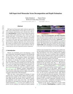 Self-Supervised Monocular Scene Decomposition and Depth Estimation