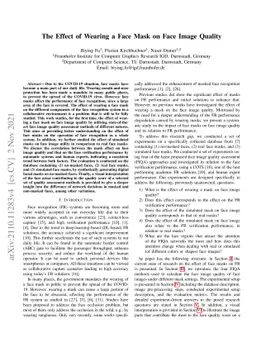The Effect of Wearing a Face Mask on Face Image Quality