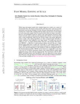 Fast Model Editing at Scale