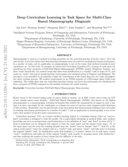 Deep Curriculum Learning in Task Space for Multi-Class Based Mammography
  Diagnosis