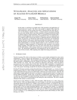 StyleAlign: Analysis and Applications of Aligned StyleGAN Models