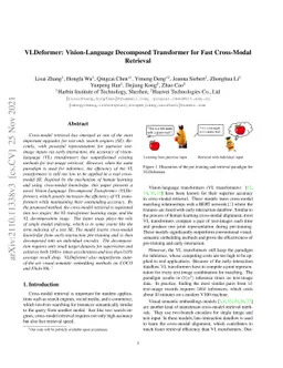 VLDeformer: Vision-Language Decomposed Transformer for Fast Cross-Modal
  Retrieval