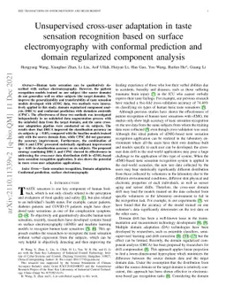 Unsupervised cross-user adaptation in taste sensation recognition based
  on surface electromyography with conformal prediction and domain regularized
  component analysis