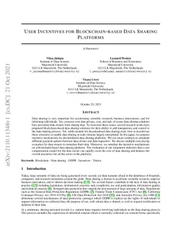 User Incentives for Blockchain-based Data Sharing Platforms