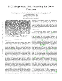 ESOD:Edge-based Task Scheduling for Object Detection