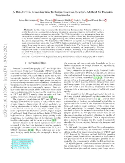 A Data-Driven Reconstruction Technique based on Newton's Method for
  Emission Tomography