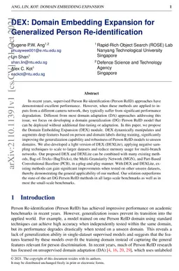 DEX: Domain Embedding Expansion for Generalized Person Re-identification