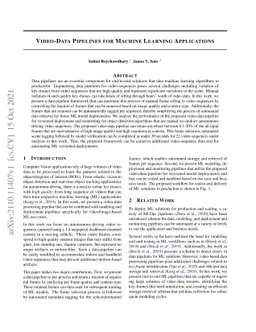 Video-Data Pipelines for Machine Learning Applications
