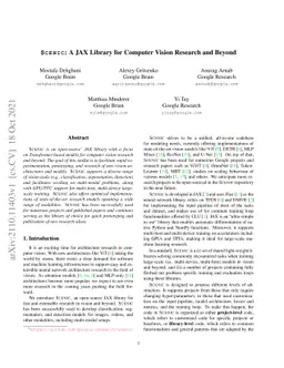 SCENIC: A JAX Library for Computer Vision Research and Beyond