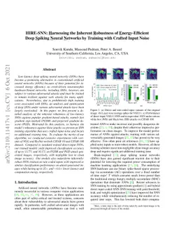 HIRE-SNN: Harnessing the Inherent Robustness of Energy-Efficient Deep
  Spiking Neural Networks by Training with Crafted Input Noise