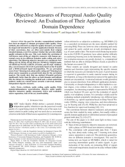 Objective Measures of Perceptual Audio Quality Reviewed: An Evaluation
  of Their Application Domain Dependence