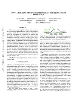 Synt++: Utilizing Imperfect Synthetic Data to Improve Speech Recognition