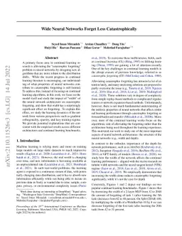 Wide Neural Networks Forget Less Catastrophically