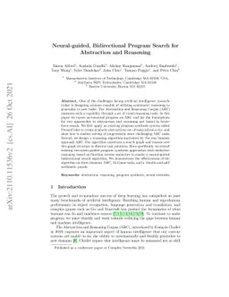 Neural-guided, Bidirectional Program Search for Abstraction and
  Reasoning
