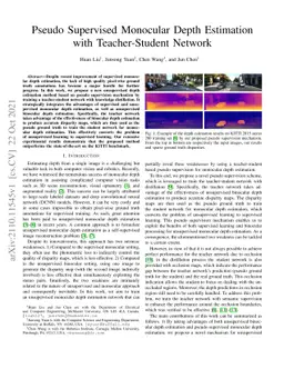 Pseudo Supervised Monocular Depth Estimation with Teacher-Student
  Network