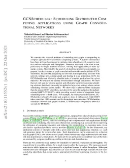 GCNScheduler: Scheduling Distributed Computing Applications using Graph
  Convolutional Networks
