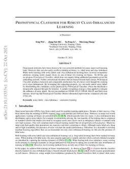 Prototypical Classifier for Robust Class-Imbalanced Learning