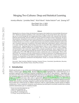Merging Two Cultures: Deep and Statistical Learning