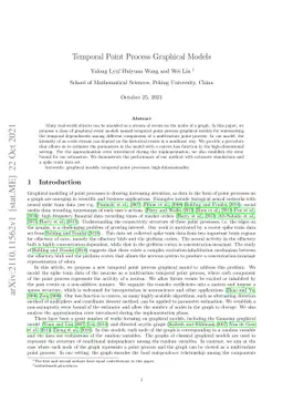 Temporal Point Process Graphical Models