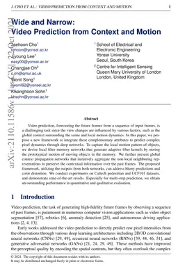 Wide and Narrow: Video Prediction from Context and Motion