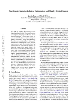 Text Counterfactuals via Latent Optimization and Shapley-Guided Search