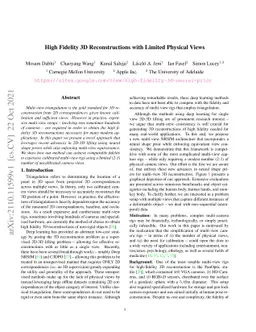 High Fidelity 3D Reconstructions with Limited Physical Views