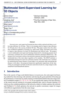 Multimodal Semi-Supervised Learning for 3D Objects