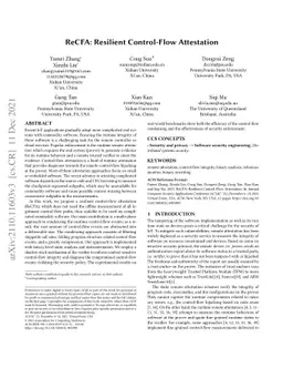 ReCFA: Resilient Control-Flow Attestation